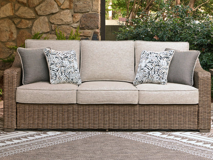 The Furniture Outlets - Ashley Furniture - Laguna Heights Outdoor - Sofa with Cushion / Beige - PCP790-838