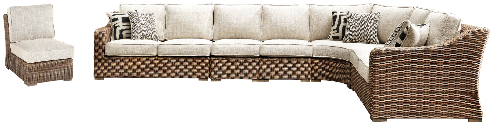 The Furniture Outlets - Ashley Furniture - Beachcroft Outdoor - 6-Piece Outdoor Seating Set / Beige - P791P11