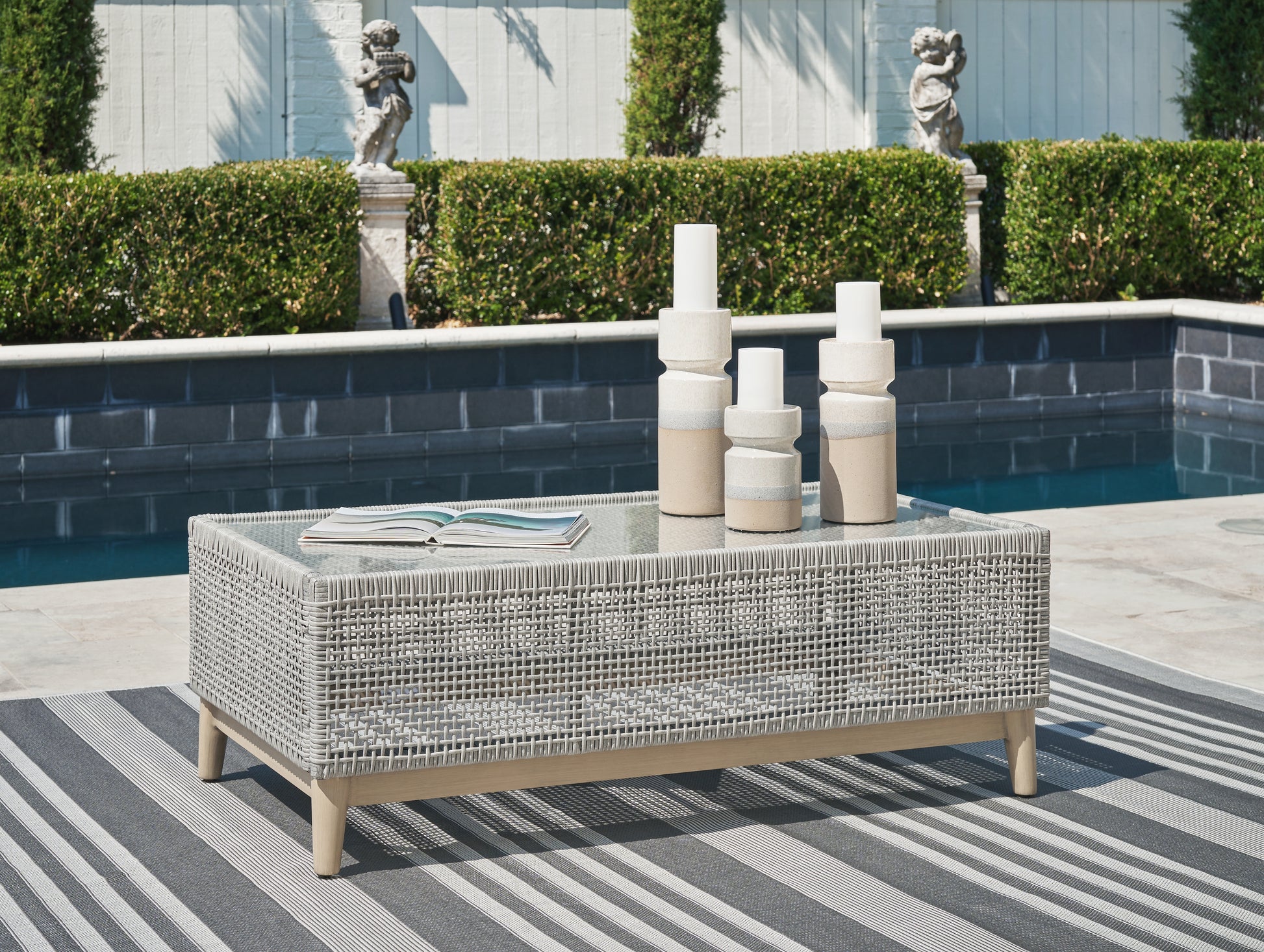 The Furniture Outlets - Ashley Furniture - Seton Creek Outdoor - Rectangular Cocktail Table / Gray - P798-701