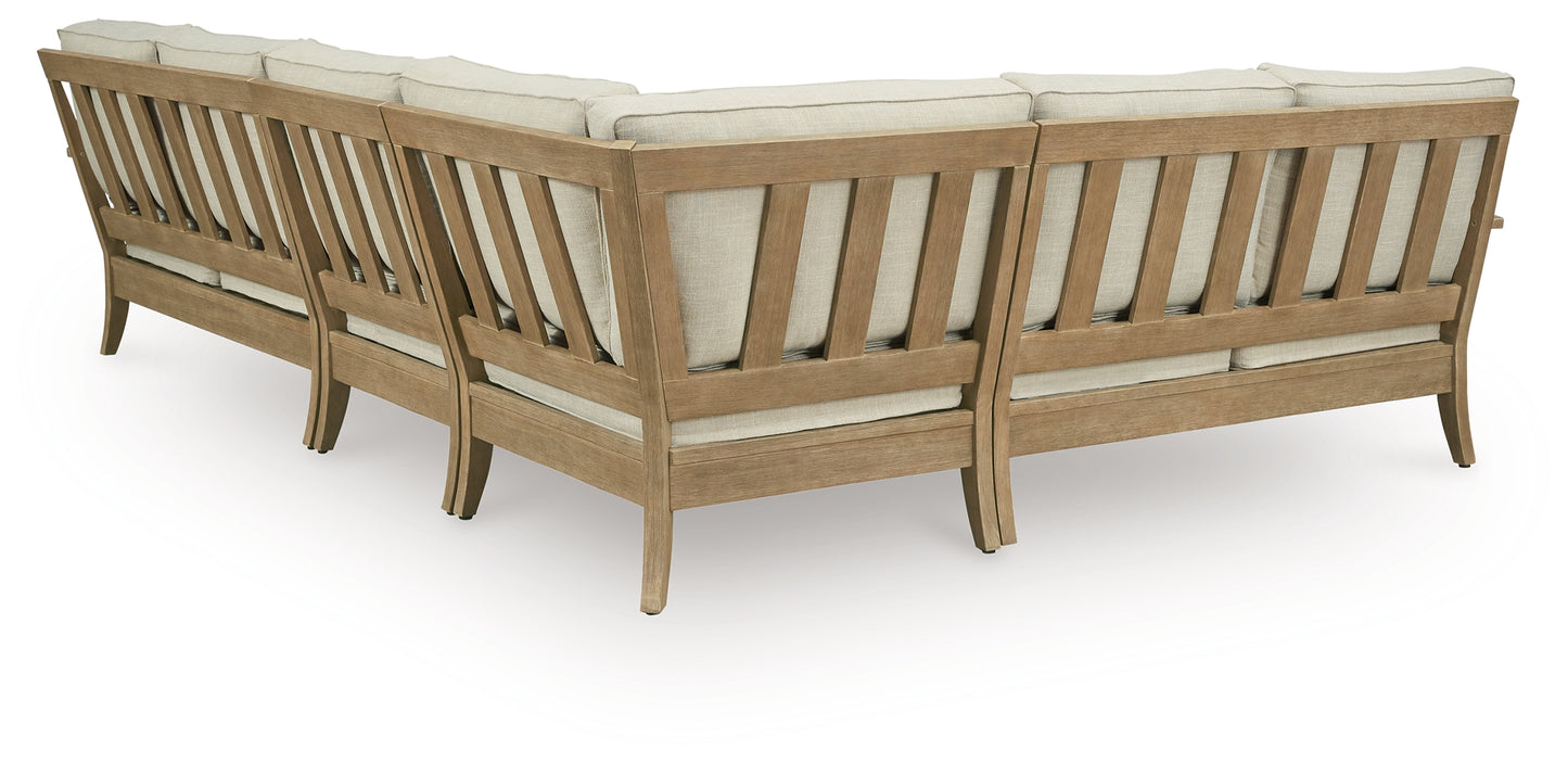 The Furniture Outlets - Ashley Furniture - Clare View Outdoor - 4-Piece Outdoor Sectional / Beige - P801P11