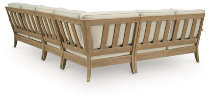 The Furniture Outlets - Ashley Furniture - Clare View Outdoor - 4-Piece Outdoor Sectional / Beige - P801P11
