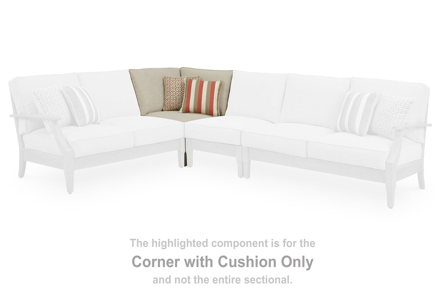 The Furniture Outlets - Ashley Furniture - Clare View Outdoor - Corner with Cushion / Beige - P801-877