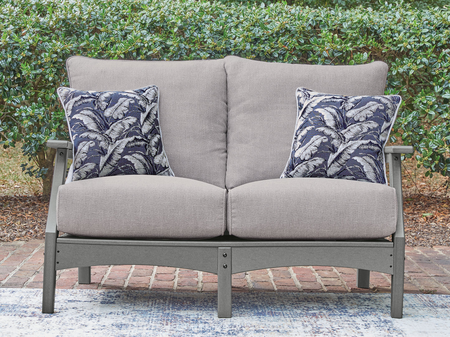The Furniture Outlets - Ashley Furniture - Cove Beach Outdoor - Loveseat w/Cushion / Gray - PCP803-835