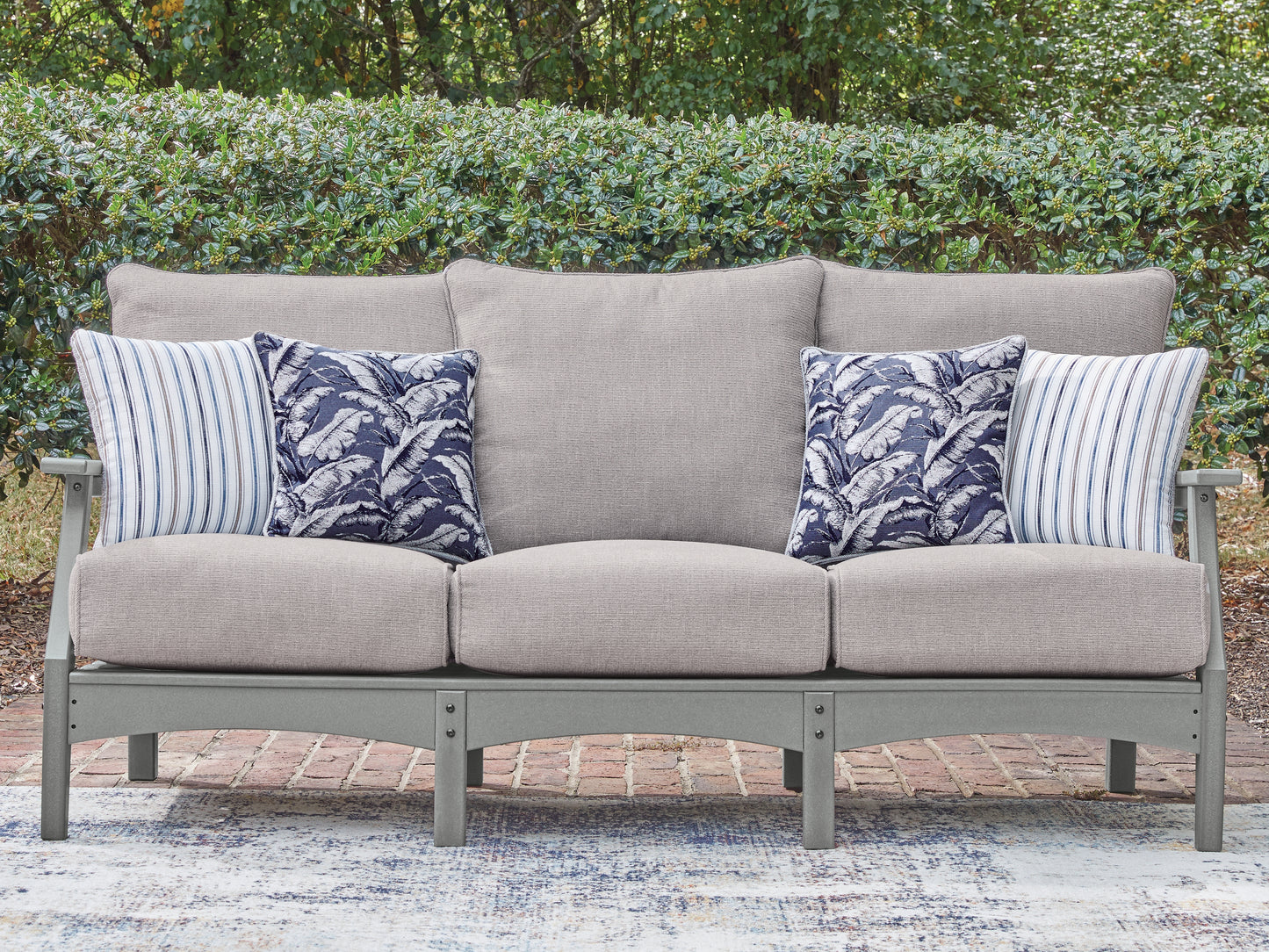 The Furniture Outlets - Ashley Furniture - Cove Beach Outdoor - Sofa with Cushion / Gray - PCP803-838