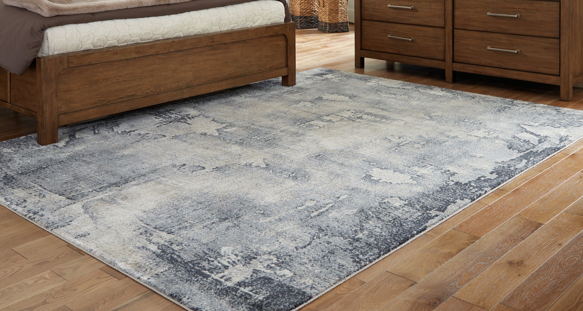 The Furniture Outlets - Ashley Furniture - Langrich Rug - 5'3" x 7'3" Rug / Blue/Gray/Cream - R406132