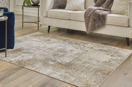 The Furniture Outlets - Ashley Furniture - Grifflain Rug - 5'1" x 7' Washable Rug / Tan/Brown/Gray - R406232