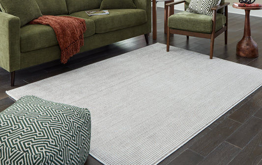 The Furniture Outlets - Ashley Furniture - Eduring Rug - 5' x 7' Rug / Ivory/Taupe - R406692