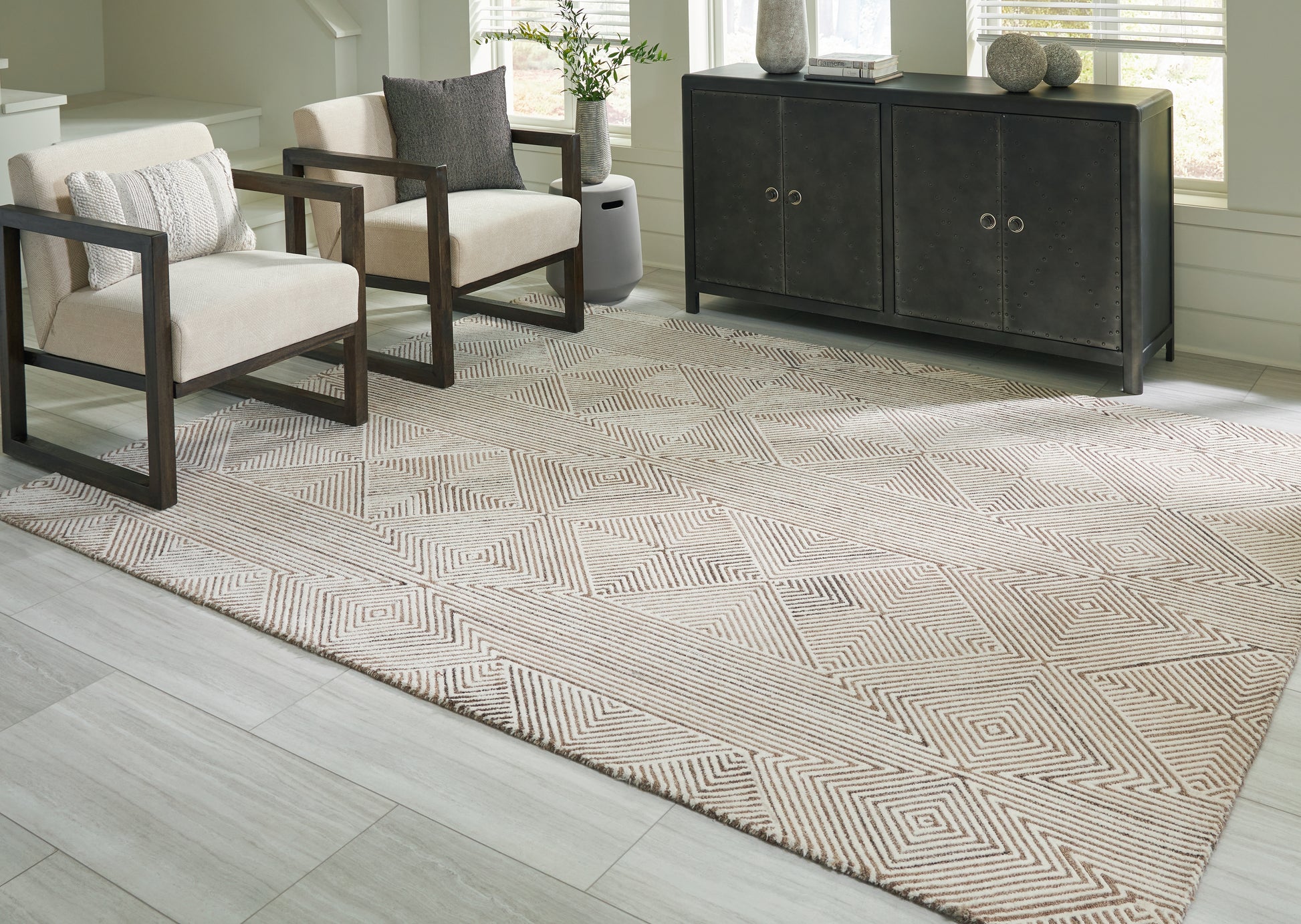 The Furniture Outlets - Ashley Furniture - Jadott Rug - 8' x 10' Rug / Beige/Brown - R406801