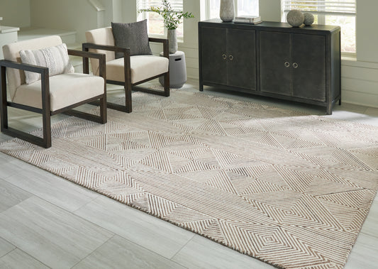The Furniture Outlets - Ashley Furniture - Jadott Rug - 8' x 10' Rug / Beige/Brown - R406801