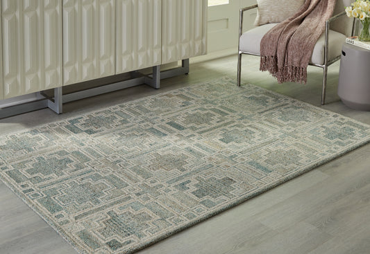 The Furniture Outlets - Ashley Furniture - Jossland Rug - 5' x 7' Rug / Green/Ivory - R406912