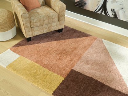 The Furniture Outlets - Ashley Furniture - Gailmore Rug - 5' x 7' Rug / Cream/Pink/Ocher - R407172