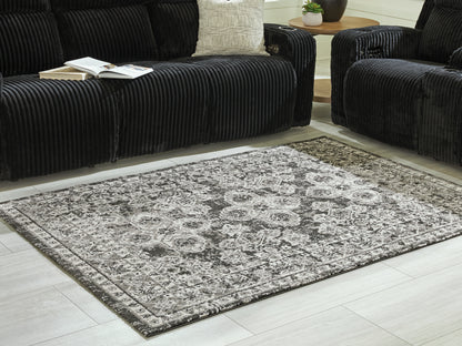 The Furniture Outlets - Ashley Furniture - Glennisman Rug - Large Rug / Black/Gray/Ivory - R407271