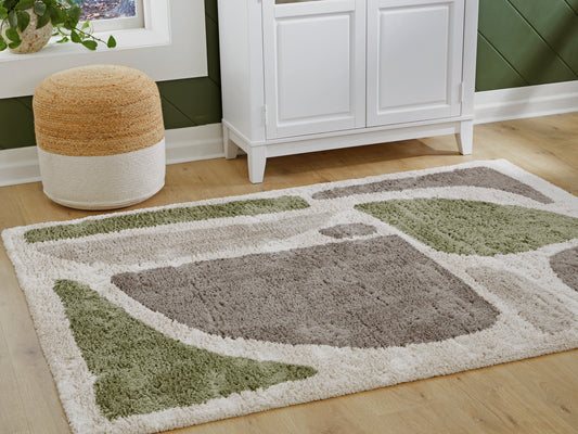 The Furniture Outlets - Ashley Furniture - Anburgh Rug - Medium Rug / Green/Gray/Ivory - R407352