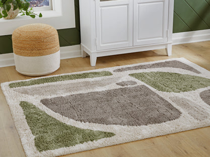 The Furniture Outlets - Ashley Furniture - Anburgh Rug - Large Rug / Green/Gray/Ivory - R407351