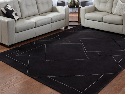 The Furniture Outlets - Ashley Furniture - Marav Rug - 5' x 7' Area Rug / Black/White - R407532