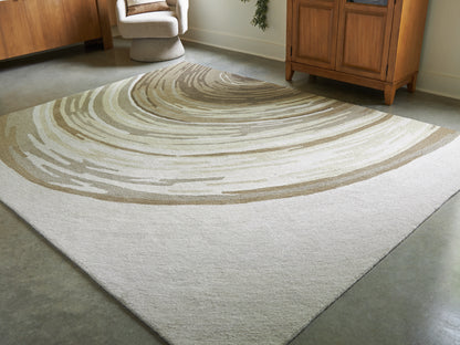 The Furniture Outlets - Ashley Furniture - Rizwana Rug - 7'6" x 10' Area Rug / Ivory/Brown/Gray - R407761