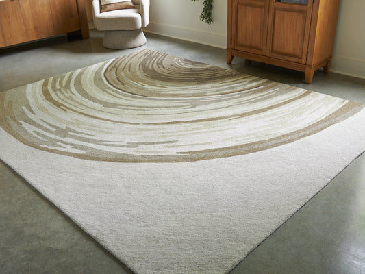 The Furniture Outlets - Ashley Furniture - Rizwana Rug - 7'6" x 10' Area Rug / Ivory/Brown/Gray - R407761