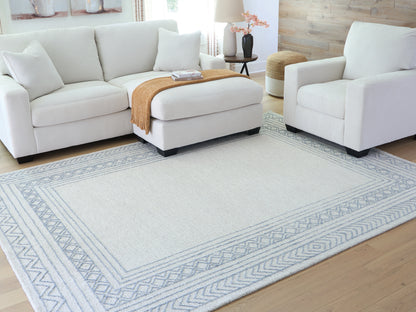 The Furniture Outlets - Ashley Furniture - Azelhurst Rug - 5' x 7' Area Rug / Blue/Ivory/Gray - R407852