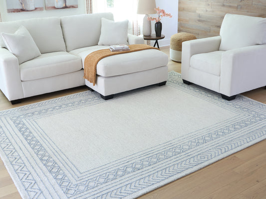 The Furniture Outlets - Ashley Furniture - Azelhurst Rug - 5' x 7' Area Rug / Blue/Ivory/Gray - R407852