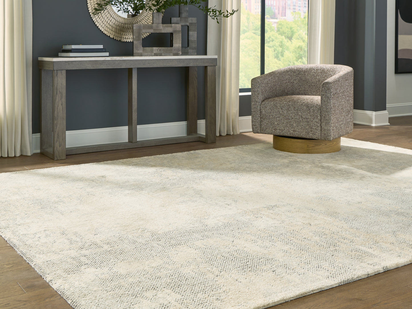 The Furniture Outlets - Ashley Furniture - Raif Rug - Extra Large Rug / Gray/White/Cream - R408080