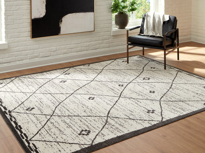 The Furniture Outlets - Ashley Furniture - Fenriston Rug - Large Rug / Cream/Black - R408301