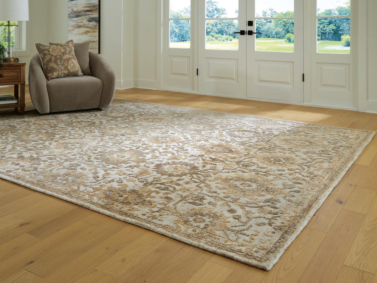 The Furniture Outlets - Ashley Furniture - Sableridge Rug - Extra Large Rug / Ivory/Taupe/Camel - R408570