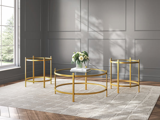 The Furniture Outlets - Ashley Furniture - Pearlox Table (Set of 3) - Occasional Table Set (3/CN) / Gold - T173-13