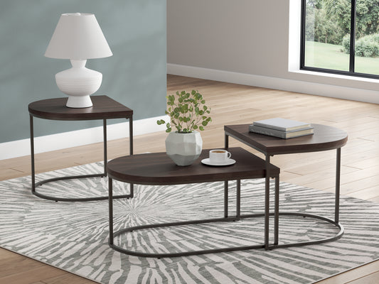 The Furniture Outlets - Ashley Furniture - Vanmore Table (Set of 3) - Occasional Table Set (3/CN) / Dark Brown - T199-13