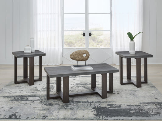 The Furniture Outlets - Ashley Furniture - Dynnford Table (Set of 3) - Occasional Table Set (3/CN) / Gray/Brown - T216-13