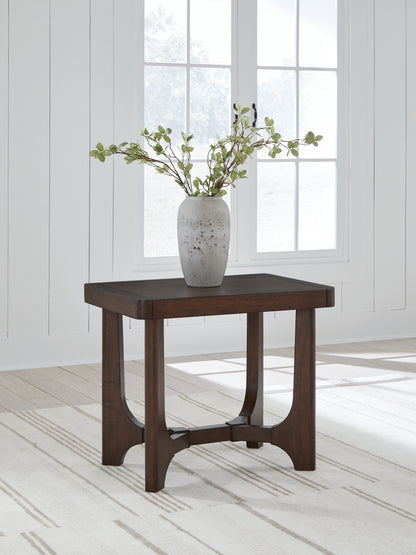 The Furniture Outlets - Ashley Furniture - Korestone End Table - Rectangular End Table / Dark Brown - T438-3