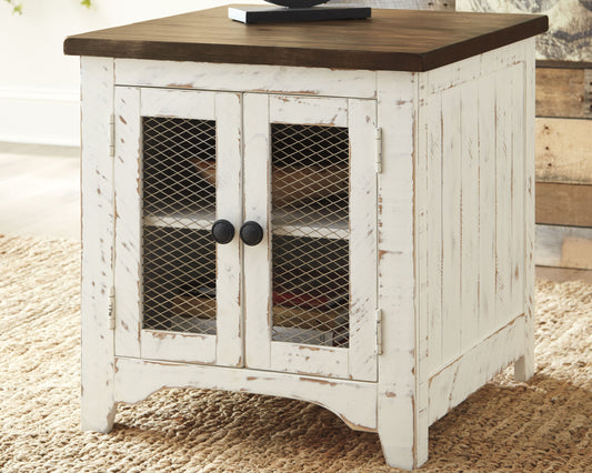 The Furniture Outlets - Ashley Furniture - Wystfield End Table - Rectangular End Table / White/Brown - T459-3