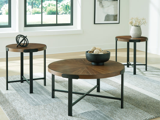 The Furniture Outlets - Ashley Furniture - Crosstrail Table (Set of 3) - Occasional Table Set (3/CN) / Brown - T483-13