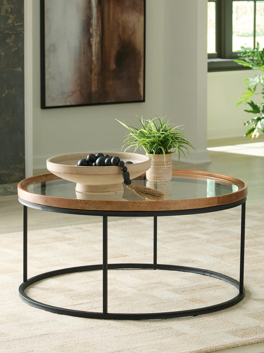 The Furniture Outlets - Ashley Furniture - Noraluna Coffee Table - Round Cocktail Table - T502-8
