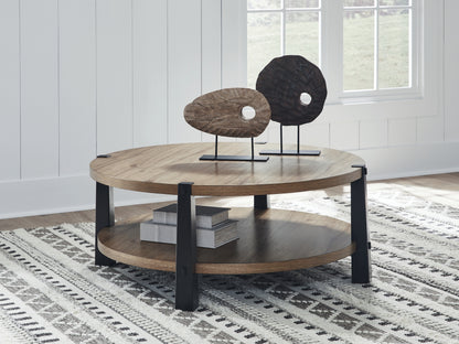 The Furniture Outlets - Ashley Furniture - Ridgester Coffee Table - Round Cocktail Table - T518-8
