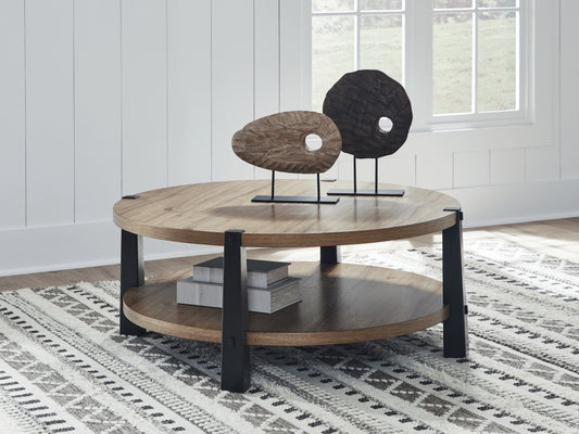 The Furniture Outlets - Ashley Furniture - Ridgester Coffee Table - Round Cocktail Table - T518-8