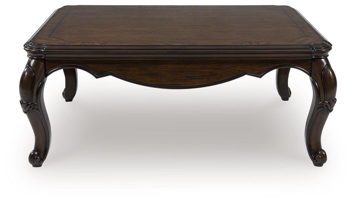 The Furniture Outlets - Ashley Furniture - Maylee Coffee Table - Rectangular Cocktail Table / Dark Brown - T617-1