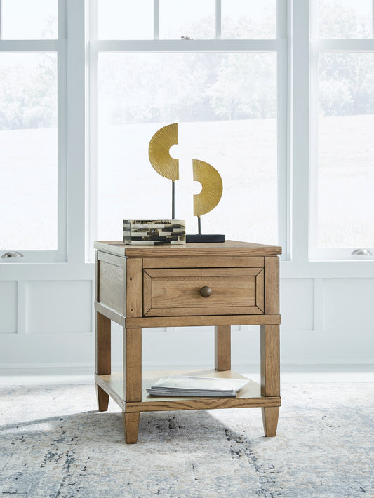 The Furniture Outlets - Ashley Furniture - Sharlance End Table - Rectangular End Table / Light Brown - T655-3