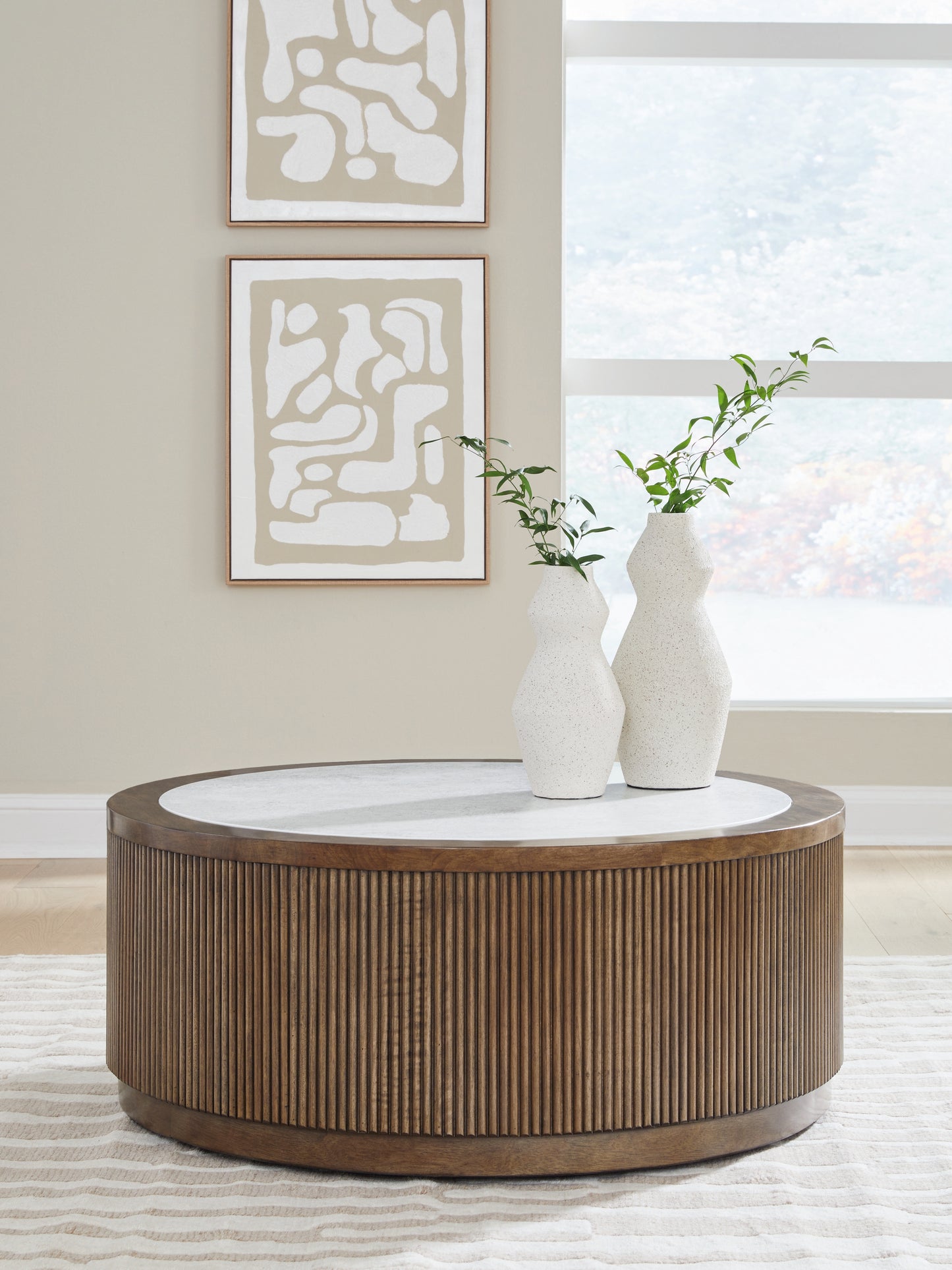 The Furniture Outlets - Ashley Furniture - Hadonna Coffee Table - Round Cocktail Table - T658-8