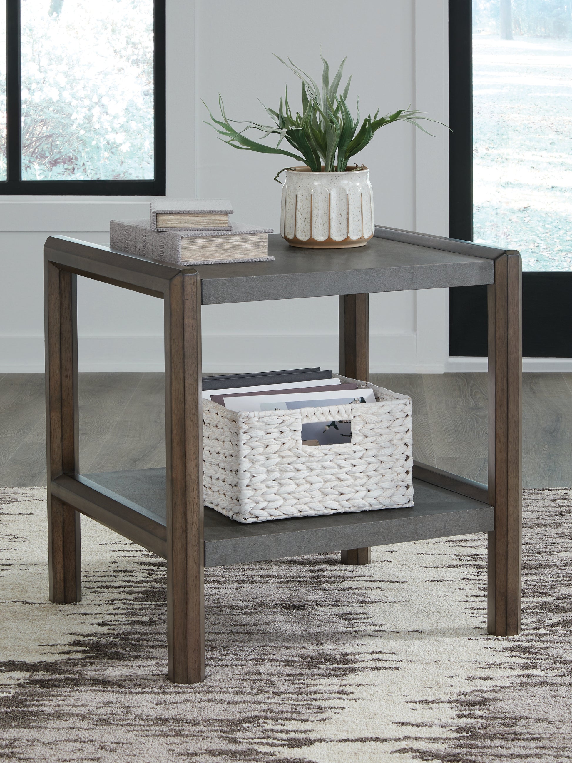 The Furniture Outlets - Ashley Furniture - Kallenny End Table - Rectangular End Table / Brown/Gray - T669-3