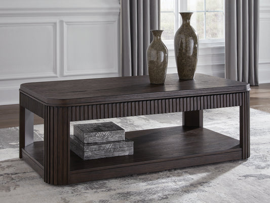 The Furniture Outlets - Ashley Furniture - Carlibrie Lift-Top Coffee Table - Lift Top Cocktail Table / Warm Brown - T700-9