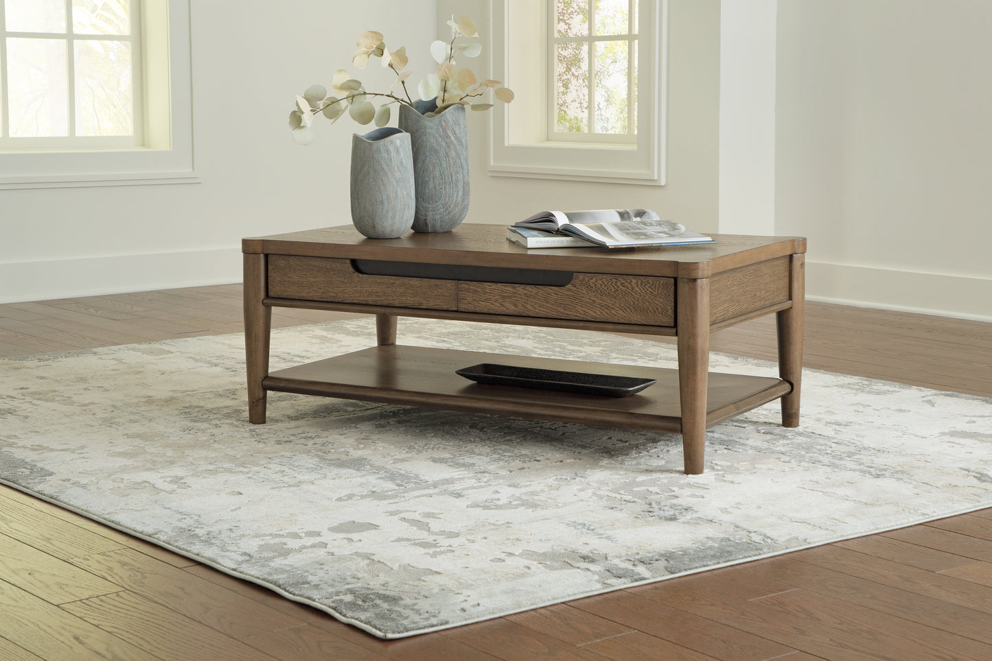The Furniture Outlets - Ashley Furniture - Roanhowe Coffee Table - Rectangular Cocktail Table / Brown - T769-1