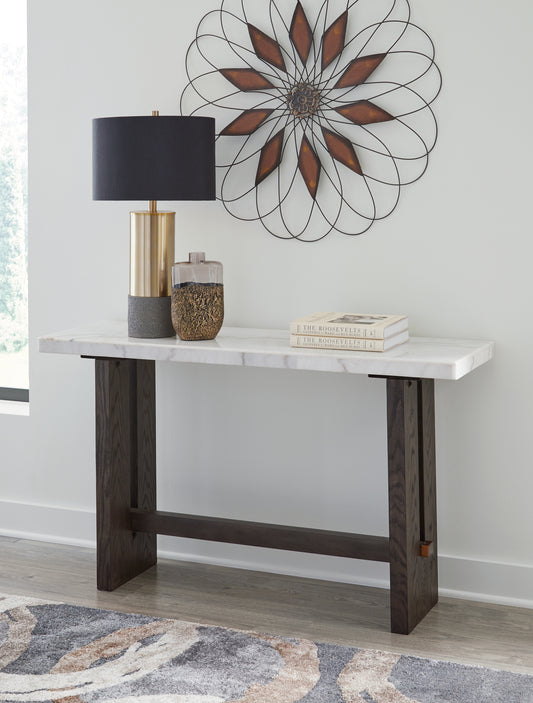 The Furniture Outlets - Ashley Furniture - Burkhaus Sofa Table - Sofa Table / White/Dark Brown - T779-4