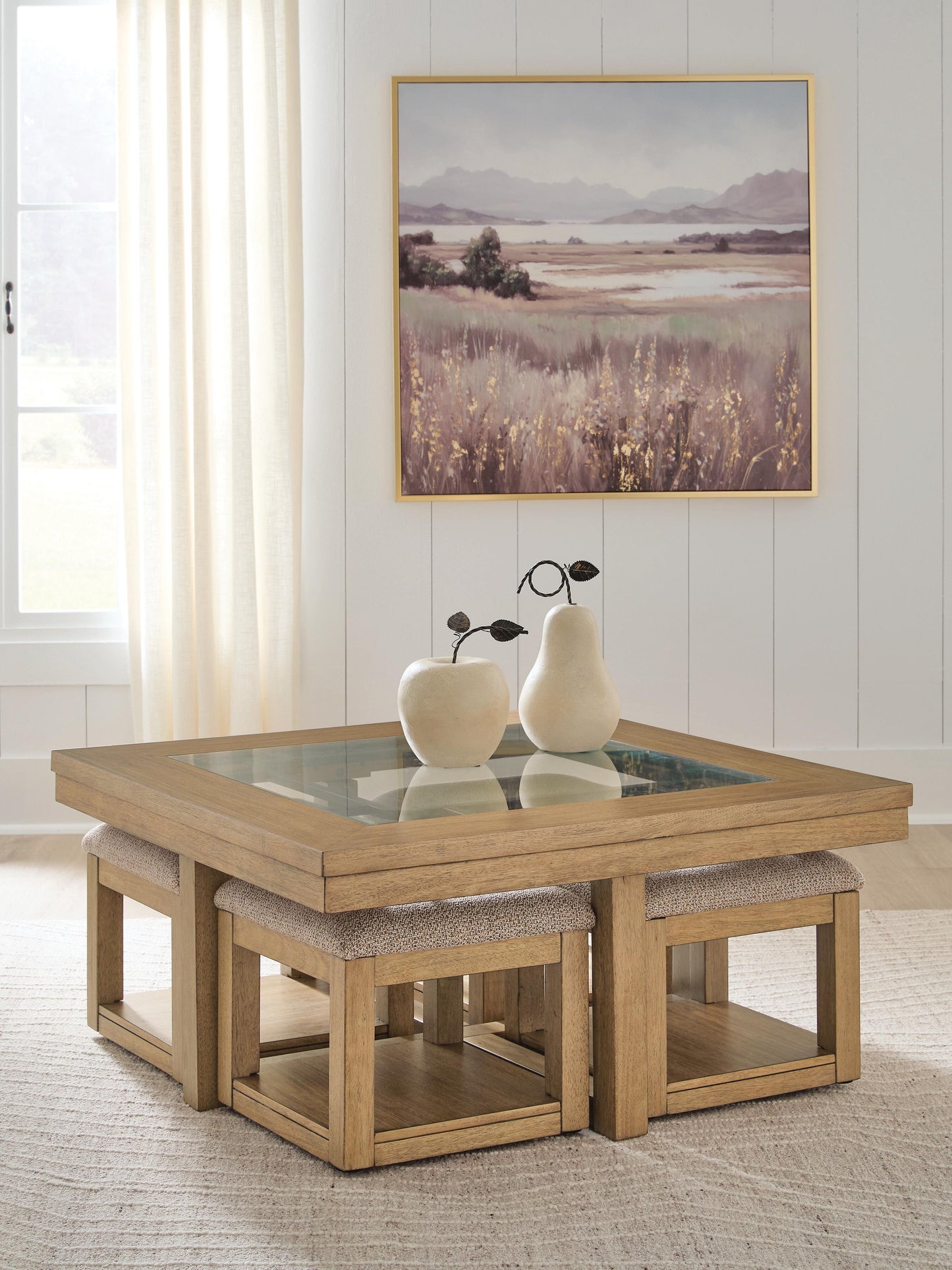 The Furniture Outlets - Ashley Furniture - Wittenmyer Coffee Table with 4 Stools (Set of 5) - Cocktail TBL w/4 Stools (5/CN) - T794-20