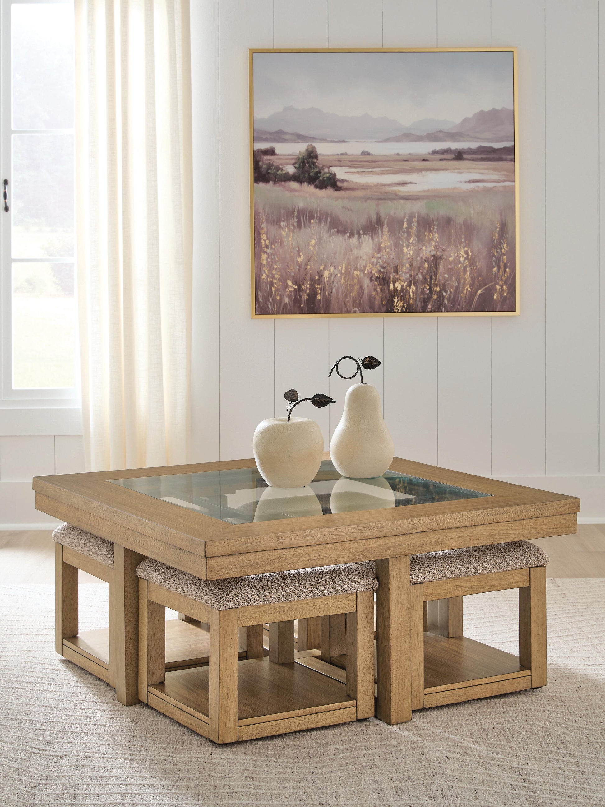 The Furniture Outlets - Ashley Furniture - Wittenmyer Coffee Table with 4 Stools (Set of 5) - Cocktail TBL w/4 Stools (5/CN) - T794-20