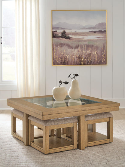 The Furniture Outlets - Ashley Furniture - Wittenmyer Coffee Table with 4 Stools (Set of 5) - Cocktail TBL w/4 Stools (5/CN) - T794-20