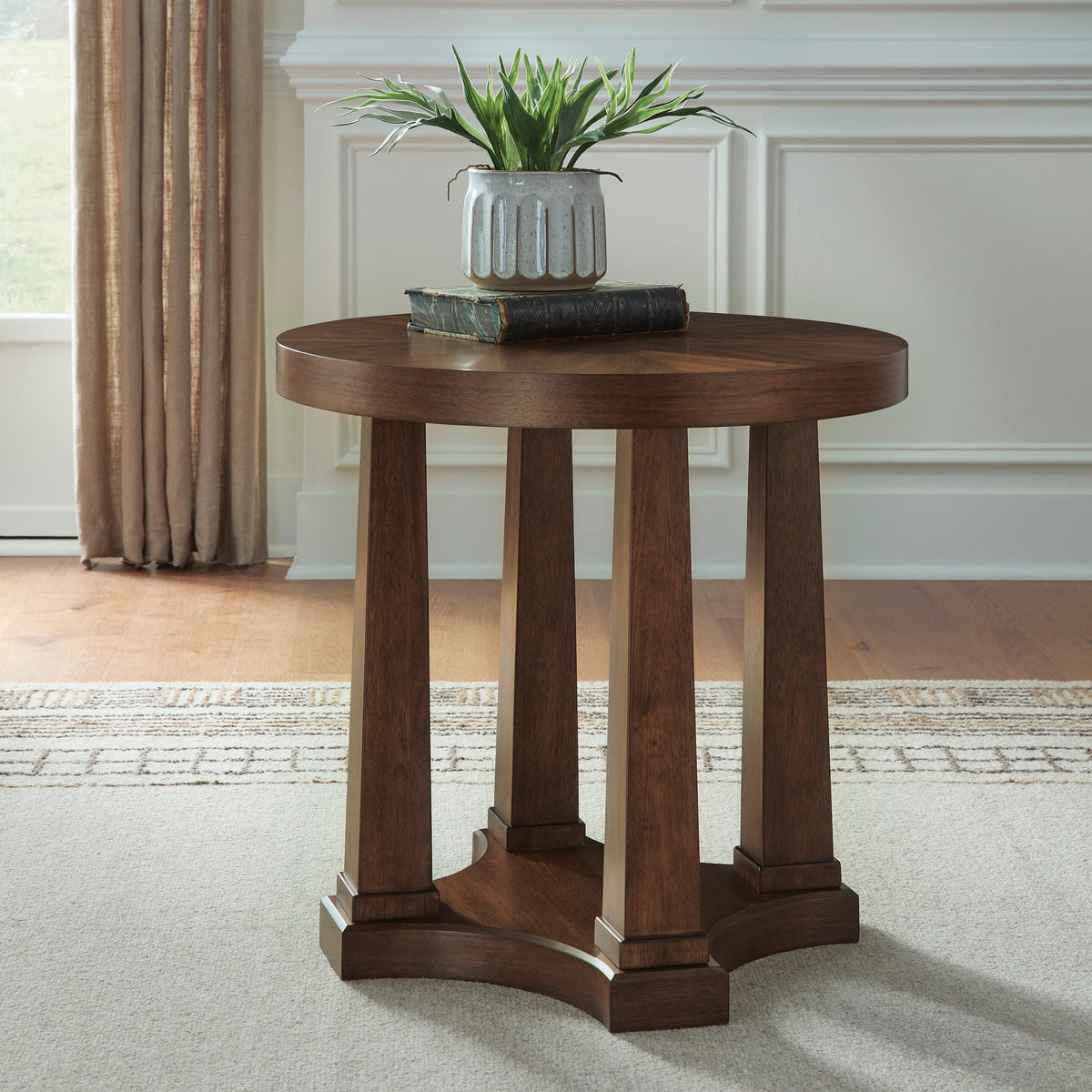 The Furniture Outlets - Ashley Furniture - Rustic Plains End Table - Round End Table - T877-6