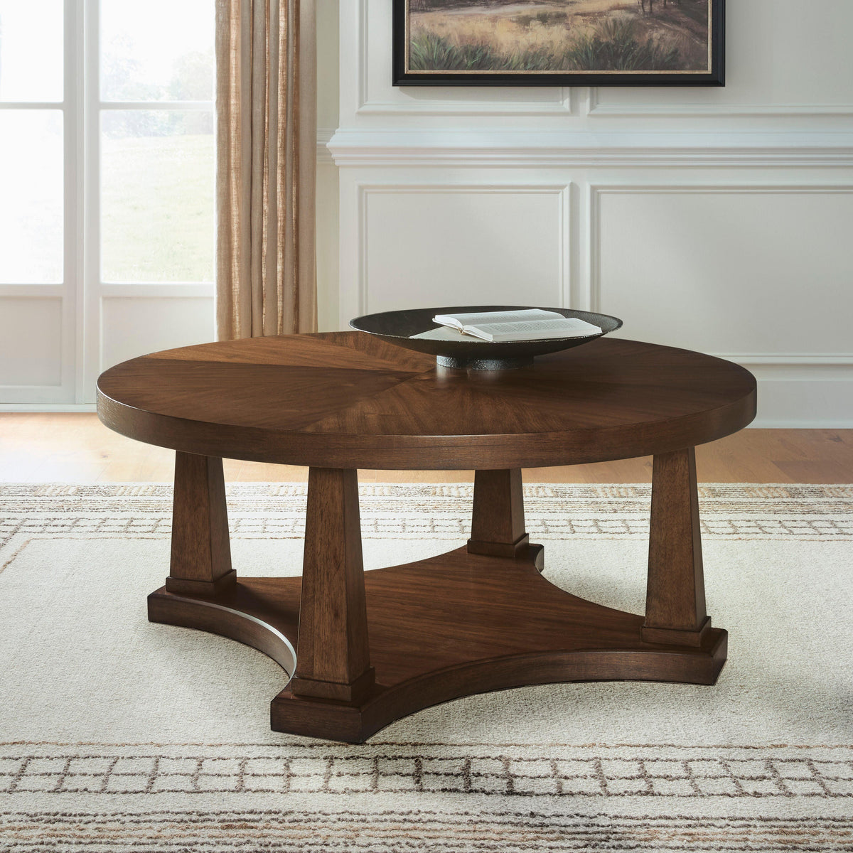 The Furniture Outlets - Ashley Furniture - Rustic Plains Coffee Table - Round Cocktail Table - T877-8