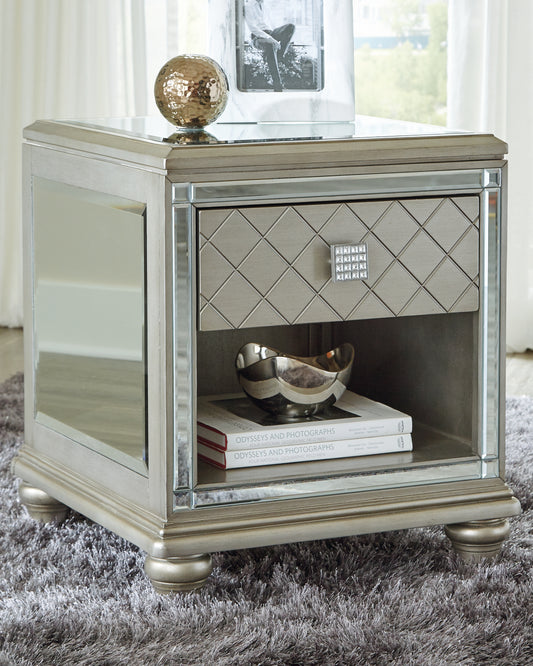 The Furniture Outlets - Ashley Furniture - Chevanna End Table - Rectangular End Table / Platinum - T942-3