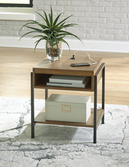 The Furniture Outlets - Ashley Furniture - Fridley End Table - Rectangular End Table / Brown/Black - T964-3