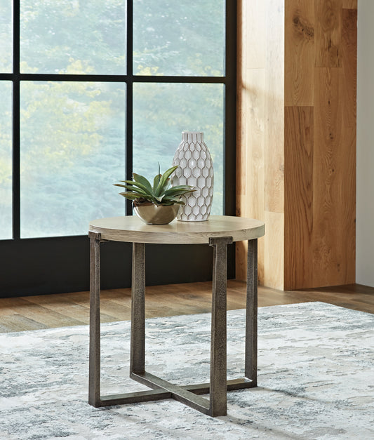 The Furniture Outlets - Ashley Furniture - Dalenville End Table - Round End Table / Gray - T965-6